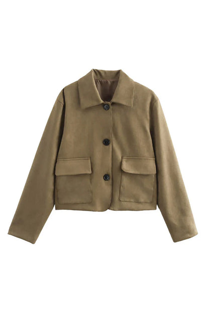 SPLIT SUEDE LEATHER JACKET WITH POCKET
